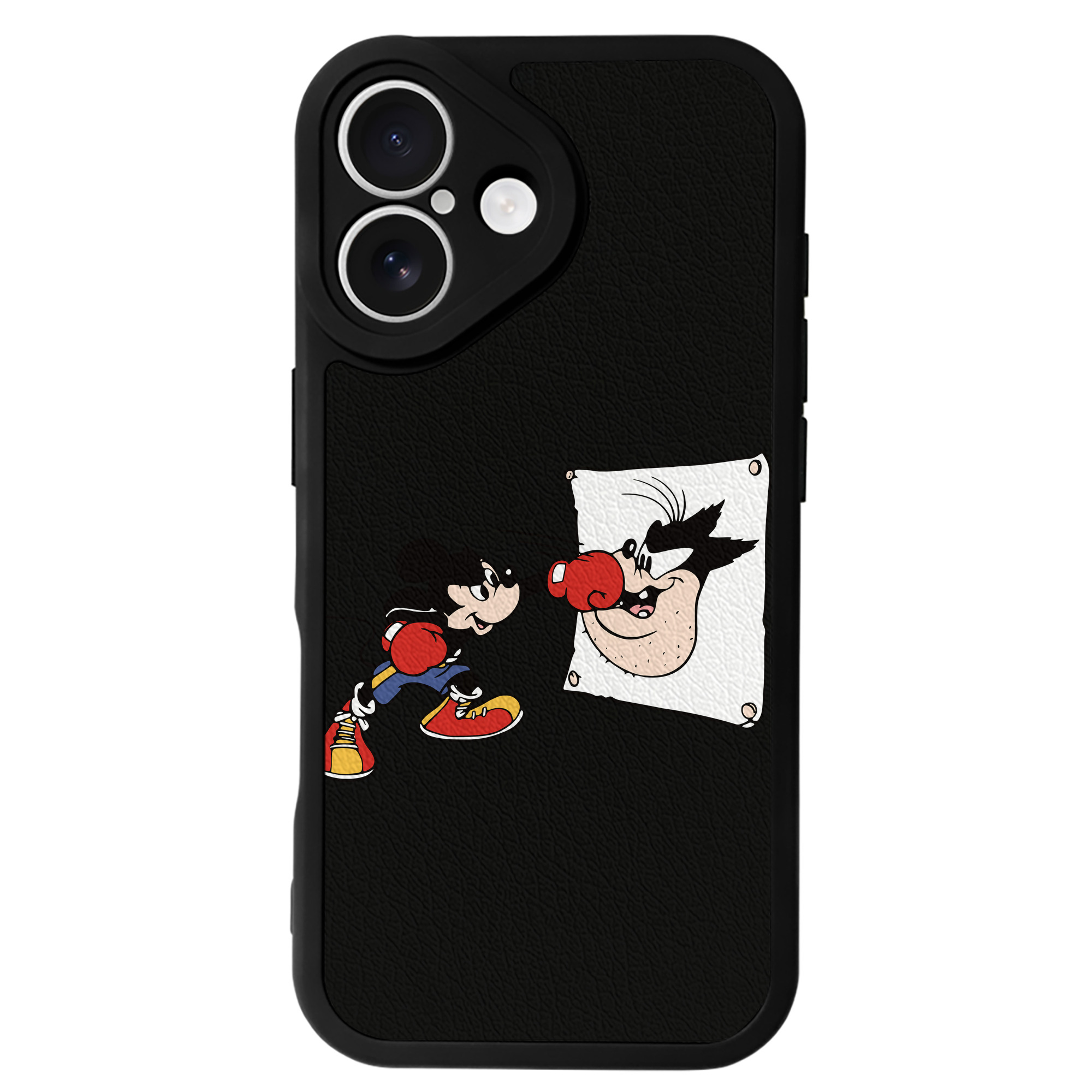 （画像用） ミッキーマウス Mickey Mouse 【iPhone 16シリーズ対応】シリコンスマホケース（レザー調） 材質：シリコン